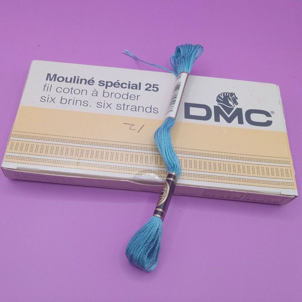 DMC 597 Floss Blue Lot - 12 Skeins Embroidery Thread Pack NEW
